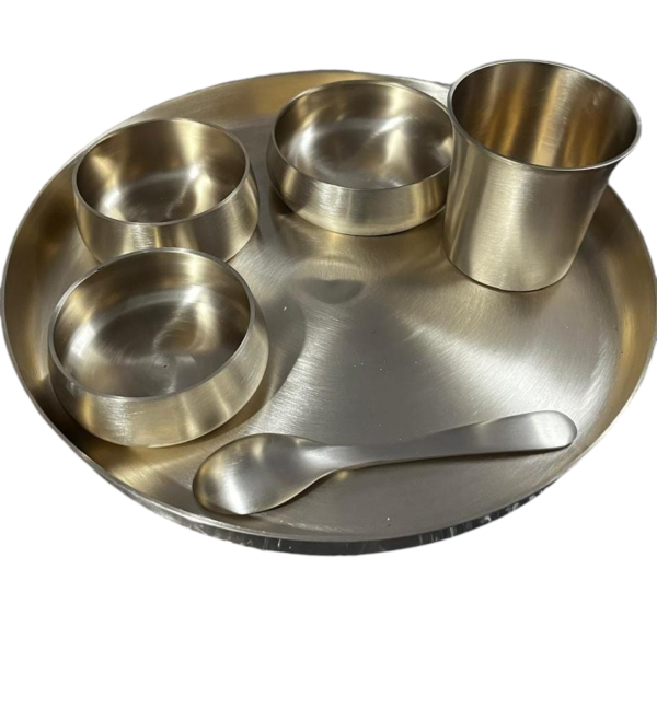 Brass Curved Thali Set