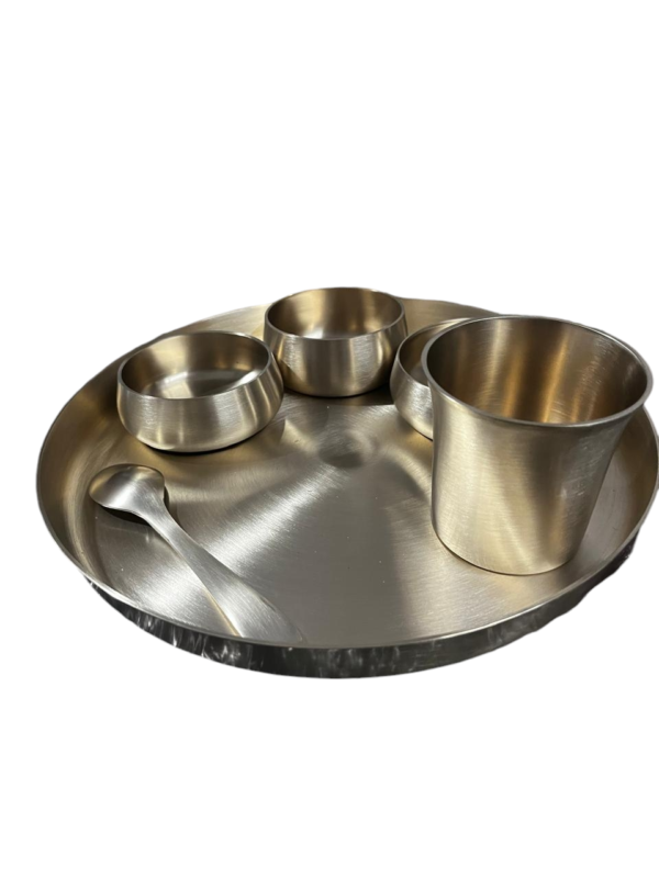 Brass Curved Thali Set - Image 2