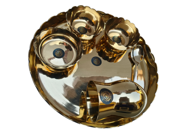 Kansa Round Cut Border Thali Set
