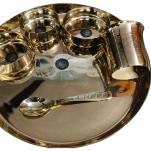 Kansa Thali Set With Luxury Hand Crafted Work Polished
