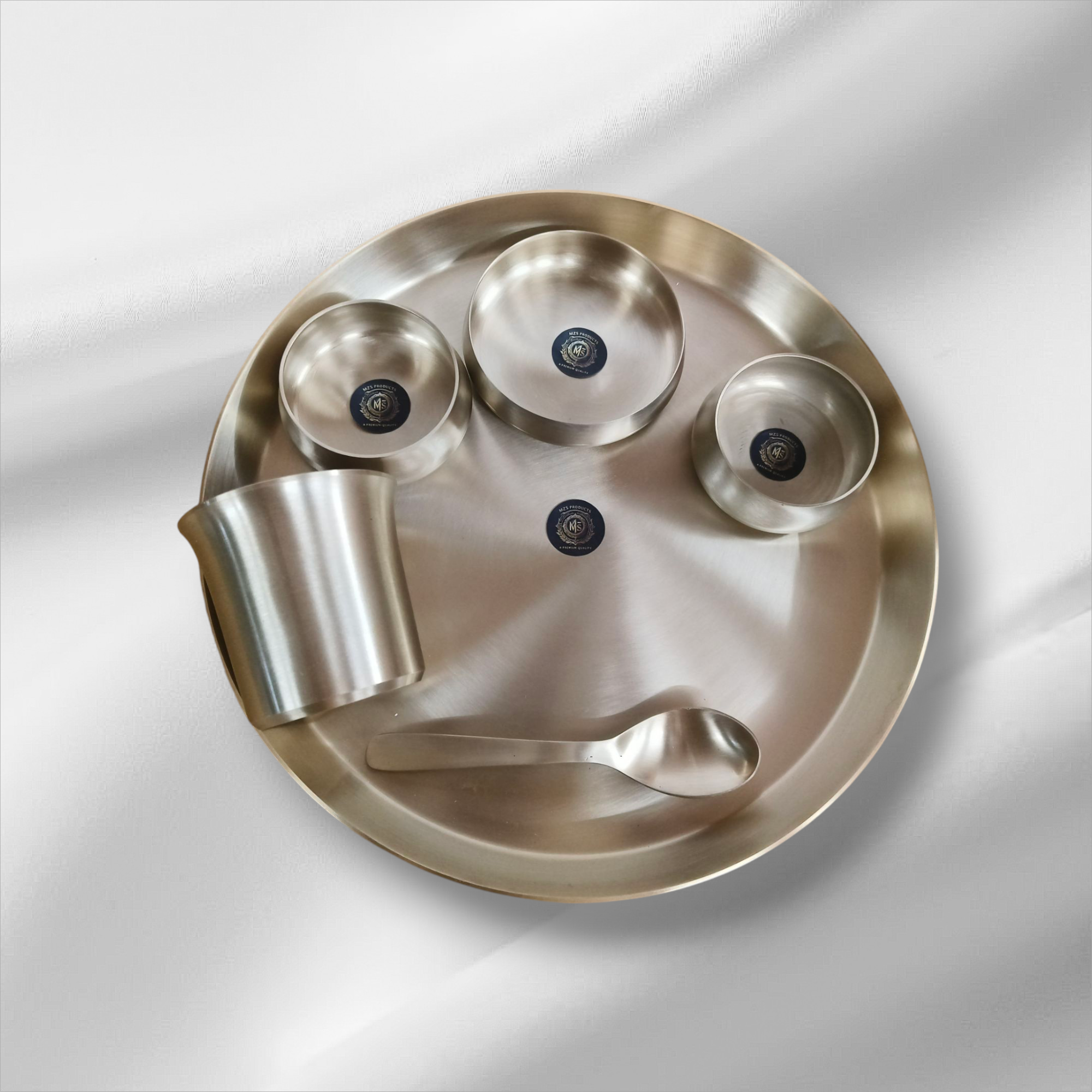 Kansa Apple Thali Set / Matt Finished